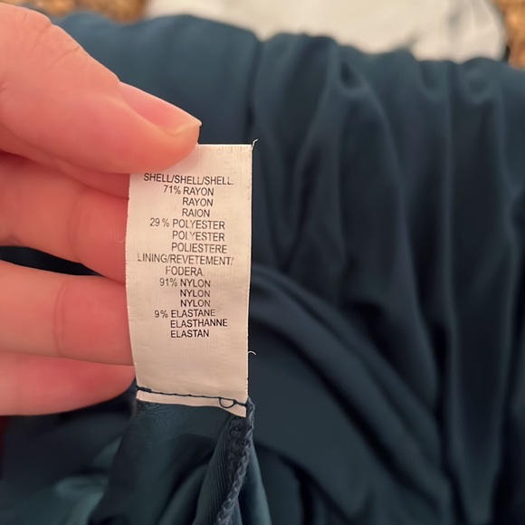 Halston Heritage Teal Off Shoulder Dress - Picture 11 of 11